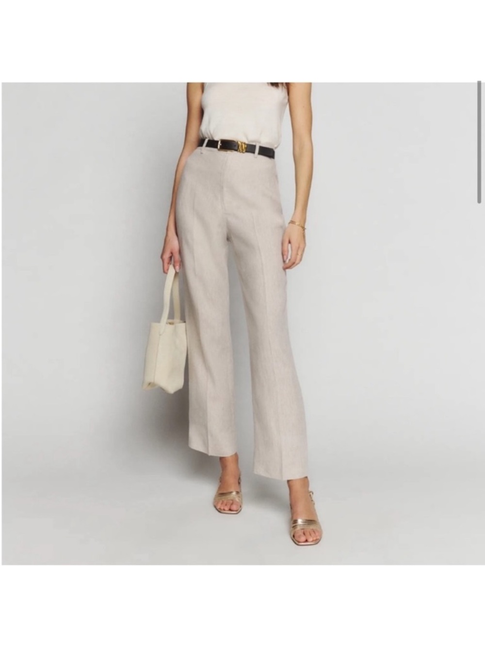 Reformation Linen Pants, size 8, oatmeal